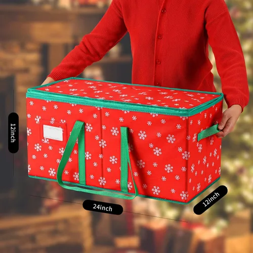 Miniatura 2 de Caja de almacenamiento de adornos de Navidad con capacidad para 64-3 pulgadas + 27-4 pulgadas con cierre de cremallera [1 unidad], bolas de Navidad