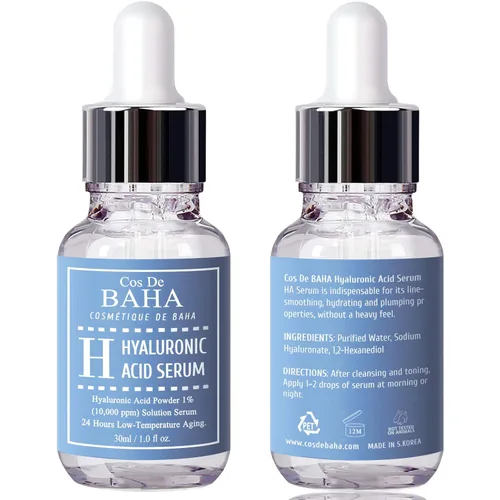 Miniatura 10 de Cos De BAHA - Suero hialurónico de 1 onza líquida, hialuronato de sodio puro, 10,000 ppm, suero facial hidratante para piel seca y deshidratada
