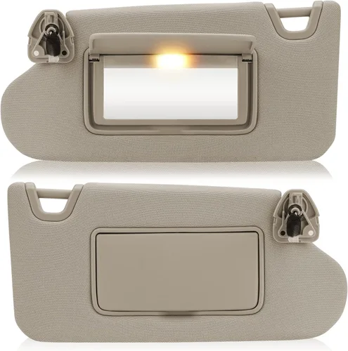 Visera para el lado izquierdo del conductor y lado derecho del pasajero, color beige, con luz, sin techo corredizo para Altima 2013 2014 2015 2016