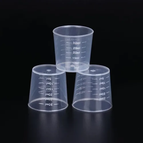 Miniatura 4 de 60 vasos graduados de plástico, 1.0 fl oz/1 onza, escamas transparentes y vasos de mezcla de epoxi, paquete de 50 varillas de madera para remover