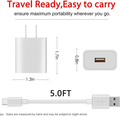 Miniatura 7 de Cargador adaptador de CA de 5 V y cable de carga USB tipo C de 5 pies compatible con Medela Freestyle Flex Swing Maxi Pump, Vtech RM5754 RM5764