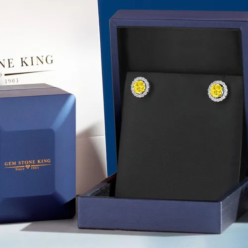 Miniatura 27 de Gem Stone King Aretes redondos de plata de ley 925 de 0.236 in con piedra natal extraíble para mujer