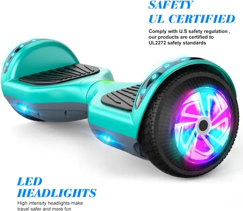 Miniatura 6 de FLYING-ANT Patinete autoequilibrante de 16.51 cm con altavoz y luces LED rojas