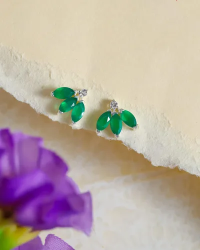Miniatura 3 de YoTreasure 925 Sterling Silver Moonstone Black Green Onyx White Blue Topaz Stud Earrings