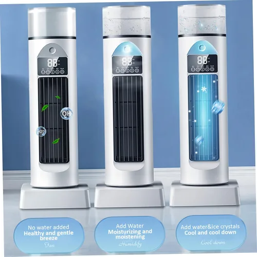 Miniatura 4 de Ventilador de torre de refrigeración por aire 2 en 1 6 velocidades de viento Torre con humidificación Oscilante de 120 ° Temporizador 6H Pantalla