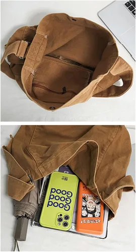Miniatura 4 de Bolso bandolera grande de lona para mujer, bolso de mano de moda, bolso de viaje vintage, bolso cruzado