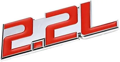 Miniatura 25 de Etiqueta adhesiva de aleación de aluminio rojo/cromo para la puerta del maletero del auto. Etiqueta adhesiva para el emblema del parachoques, rojo