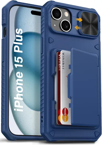Miniatura 15 de Vihibii Funda para iPhone 13 Pro Max/iPhone 12 Pro Max con tarjetero (4 tarjetas) [bloqueo RFID] y cubierta de cámara deslizante, protección contra