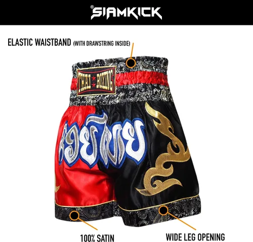 Miniatura 5 de SIAMKICK Pantalones cortos clásicos de Muay Thai para hombres y mujeres, boxeo, kickboxing, alto grado, artes marciales mixtas, ropa de entrenamiento