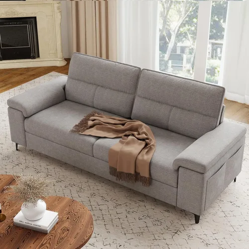 Miniatura 15 de Upvilla Sofá moderno de 71.25 pulgadas para sala de estar, sofás de asiento profundo con cojín de 8 pulgadas, cómodo sofá de amor de felpilla de 2