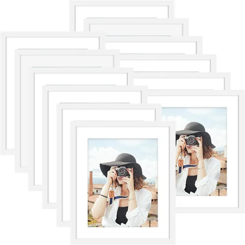 Miniatura 148 de Picrit - Juego de 12 portarretratos de 4 x 6 pulgadas, para fotos de 3.5 x 5 con paspartú o 4 x 6 pulgadas sin paspartú, marcos para colgar