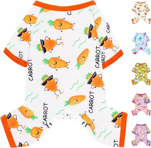 Miniatura 19 de Pijamas para perros, ropa suave y elástica para perros pequeños, hembras y niños, tamaño mediano, ropa para cachorros, ropa para cachorros, mameluco