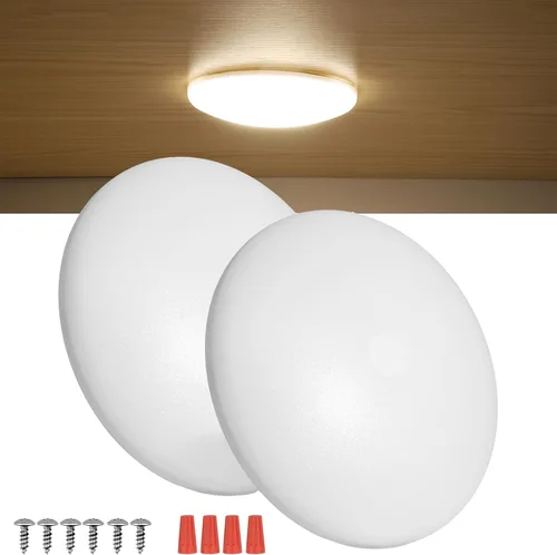 Miniatura 11 de RVZONE Paquete de 2 Luces LED de Techo Tipo Puck para RV Barco Luz Interior DC 12V Luz de Cúpula de Techo de Montaje en Superficie, Panel de 4.5W