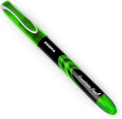 Miniatura 2 de Zebra Fuente - Pluma estilográfica desechable, tinta verde, paquete de 6