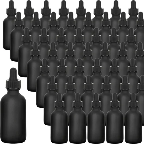 Miniatura 10 de Paquete de 48 Botellas Cuentagotas de Vidrio Transparente de 1 oz, Botellas Cuentagotas con Cuentagotas de Vidrio para Aceites Esenciales, Perfumes