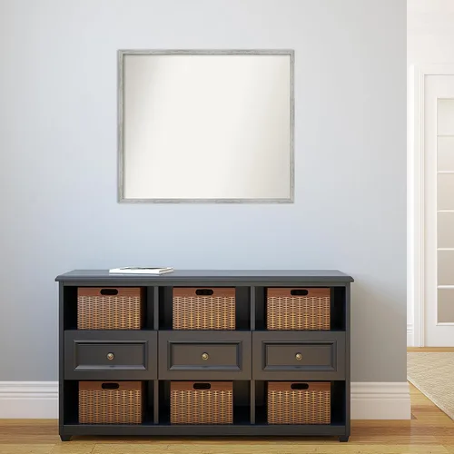 Miniatura 923 de Amanti Art Espejo de baño blanco para sobre el fregadero, 32 x 45 pulgadas, espejo de tocador rectangular blanco esbelto, marco de madera moderno
