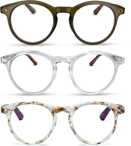 Miniatura 14 de 2SeeLife Gafas de lectura grandes y redondas TR-90 para hombres y mujeres – Ajuste mediano-grande, duraderas, bisagras de resorte, lectores de luz