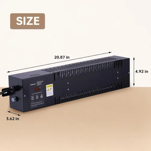 Miniatura 8 de Calentador utilitario con termostato integrado, calentador eléctrico para casa de bombas de 600W 120V, diseño de convección con ventilador