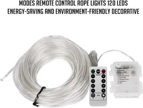 Miniatura 2 de Tira de luces LED que funciona con pilas, cadena de luces de hadas de 40 pies, 120 LEDs, 8 modos, para exteriores, impermeable