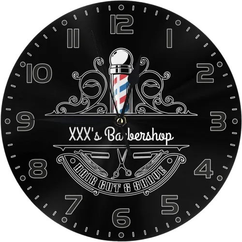 Miniatura 11 de Reloj de pared personalizado para peluquería, añade tu texto, reloj de peluquería personalizado para salón de belleza, decoración de reloj de pared