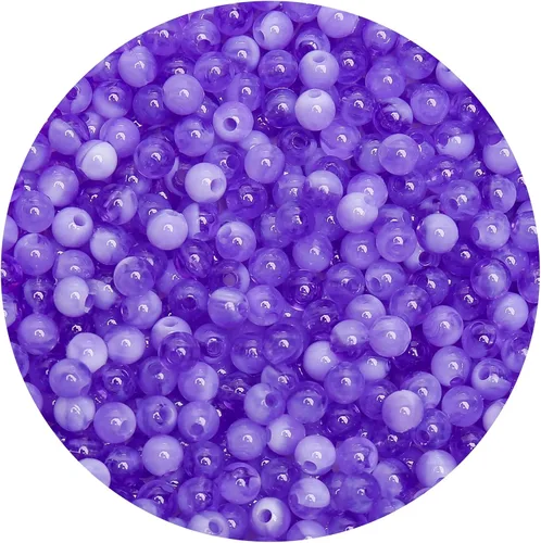 Miniatura 60 de BONNY BOXX 2000 piezas 4 mm cuentas redondas de acrílico de zafiro suave, bolas de plástico de chicle de burbujas, cuentas gruesas de bolas