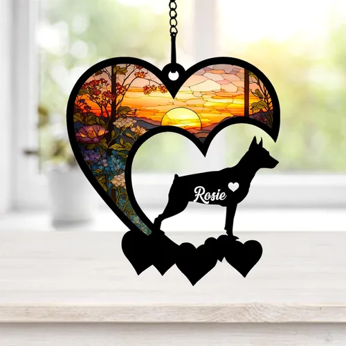 Miniatura 15 de NAZENTI Atrapasoles personalizado de sabueso afgano, adorno conmemorativo personalizado para la pérdida de mascotas, regalo de condolencia