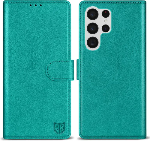 Miniatura 8 de ZZXX Funda tipo cartera para Samsung Galaxy S22 Ultra con bloqueo RFID, ranura para tarjetas, función atril, cierre magnético, funda protectora