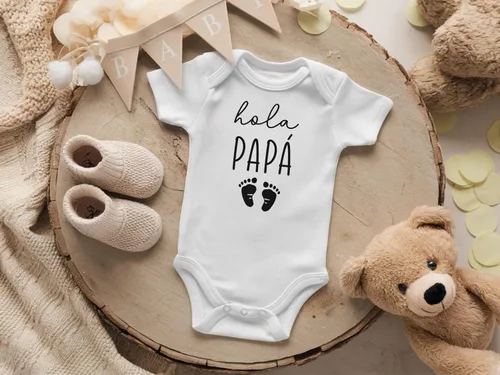 Miniatura 4 de Hola Papa - Body para bebé con anuncio de embarazo en español, regalo para nuevo papá