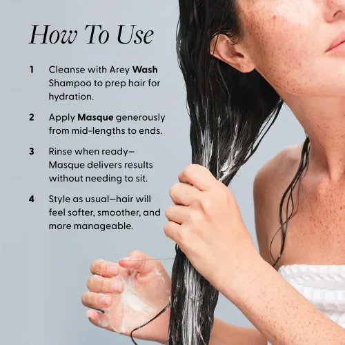 Miniatura 8 de Arey Masque Deep Conditioner & Hair Mask Hidratación profunda para cabello medio a grueso Reduce la rotura, doma el encrespamiento, restaura