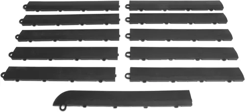 Miniatura 7 de Kit de borde de transición Big Floors, borde de piso modular entrelazado duradero para garaje, compatible con productos RaceDeck, GarageTrac y Beige