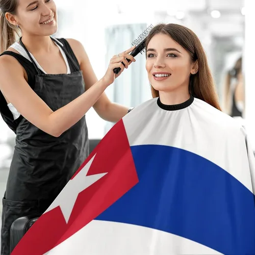 Miniatura 5 de Bandera de Cuba - Capa de peluquería para adultos, para peluquería en casa, peluquería
