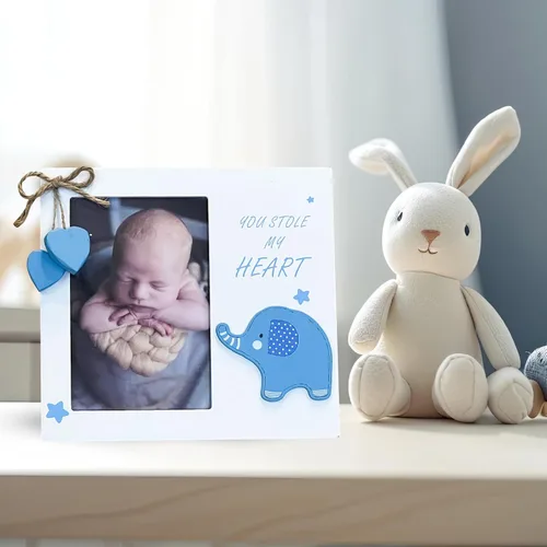 Miniatura 7 de Marco de fotos de madera para recién nacido con texto en inglés "You Stole My Heart", perfecto para baby shower, regalo de embarazo, regalos