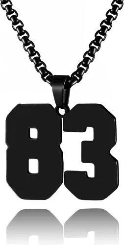Miniatura 82 de Collar de Número Dorado para Hombre, Cadena de Acero Inoxidable con Colgante de Número para Atletas, Joyería Deportiva Personalizada para Niños