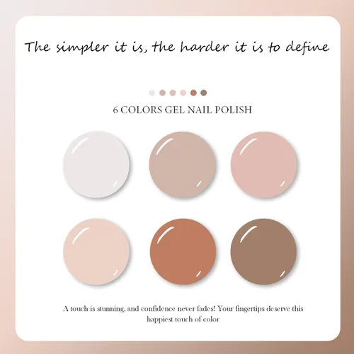 Miniatura 2 de CAMILA ¿ Juego de 6 esmaltes de uñas de gel sin Tpo de 0.5 fl oz sin Hema de colores neutros color nude claro para remojar el esmalte de gel LED