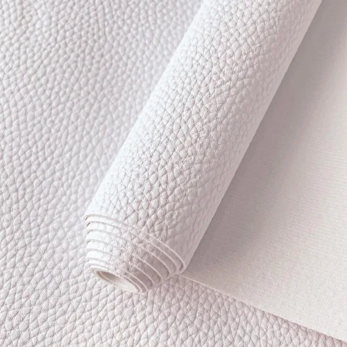 XHT Tela de piel sintética de vinilo con textura de lichi para lazos para el pelo, fabricación de joyas, color blanco
