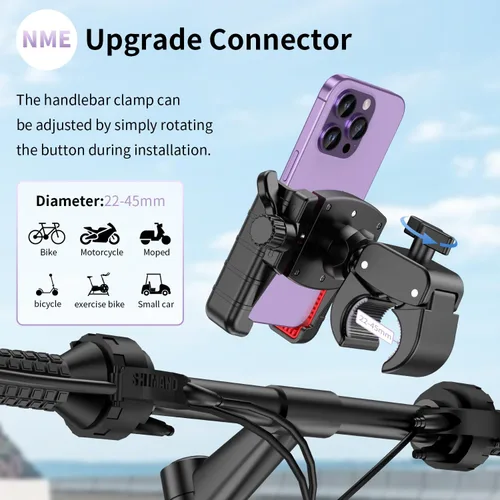 Miniatura 7 de Soporte de teléfono para bicicleta, [compatible con cámara] Soporte de teléfono de motocicleta para scooter eléctrico, montaña, moto de cross