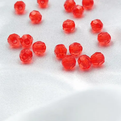 Miniatura 4 de INSPIRELLE 1800 Piezas Cuentas de Acrílico Redondas Facetadas de 6mm - 30 Colores Espaciadores de Plástico para Hacer Joyas y Manualidades