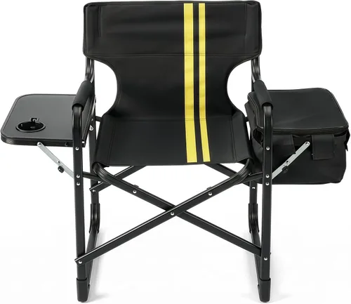 Miniatura 9 de Black Light Weight Camping Directors Chair for Camping Aluminum Frame and Oxford Fabric Supports 300 lbs, Foldable and Portable, with Side Cooler
