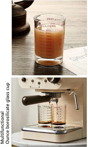 Miniatura 3 de Taza medidora de vidrio de chupito, 3 onzas/3.0 fl oz, 2 unidades (rojo, 3.0 fl oz, 2 unidades)