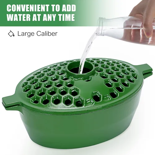 Miniatura 6 de G GOOD GAIN Vaporizador de estufa de leña, humidificador de estufa de hierro fundido con parte superior de apertura grande Olla ovalada para Verde