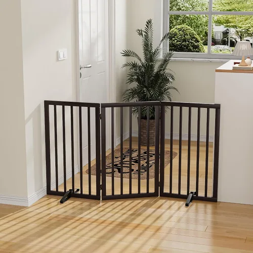 Miniatura 2 de Puerta para perros de 32 pulgadas de alto, puerta independiente para perros, para escaleras, puerta plegable para mascotas para perros
