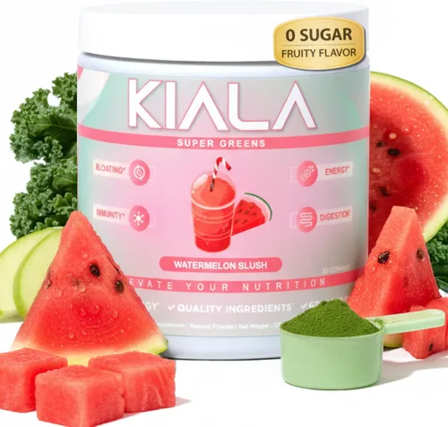 Miniatura 10 de Kiala Nutrition Super Greens, Polvo de vegetales orgánicos con espirulina y clorella para la digestión, salud intestinal, inmunidad, energía, sin