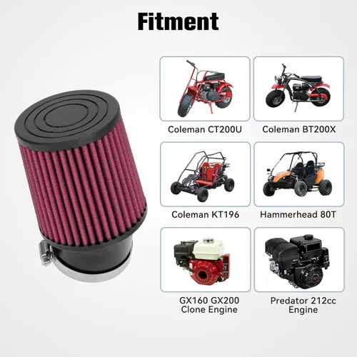 Miniatura 5 de FVRITO - Kit de adaptador de filtro de aire mejorado para Predator 212cc 196cc Coleman CT200U BT200X KT196 6.5Hp Motor Clon Mini Bike Go Kart Piezas