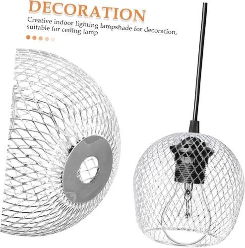 Miniatura 3 de Pantalla de lámpara de metal, pantalla de lámpara para el hogar, sombra de polvo para pantalla de luz de lámpara, 1 ud