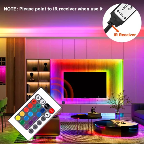 Miniatura 6 de Kit de tiras de luces LED, tira de luces LED RGB de 2 x 6.56 pies para retroiluminación LED de TV de 40 a 60 pulgadas, tira de luz que cambia