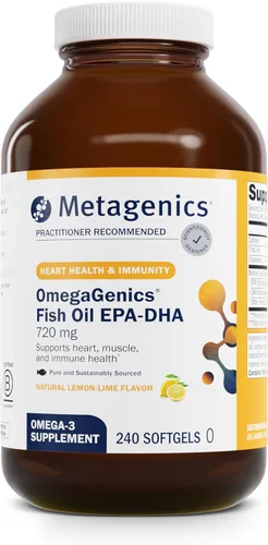 Metagenics OmegaGenics Aceite de Pescado EPA-DHA 720 mg - Suplemento de Omega-3 de Alta Potencia* - Ayuda a mantener la salud del corazón, las