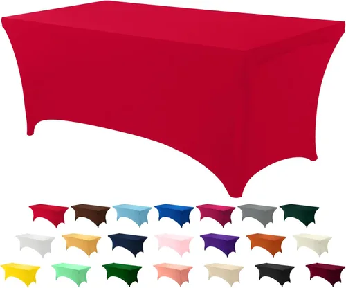 Miniatura 24 de Utopia Kitchen Mantel rectangular de spándex de 4 pies [1 unidad, negro] 200 GSM elástico, ajustado, lavable y resistente a las arrugas, cubierta