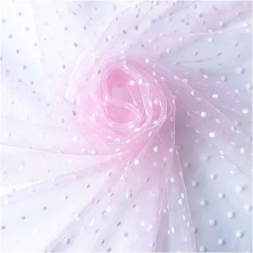 Miniatura 14 de ECYC Ltd 17.7 x 61 pulgadas, tela de tul de lunares blancos, tela de tul de malla de tul transparente para coser, faldas tutú, velo de novia