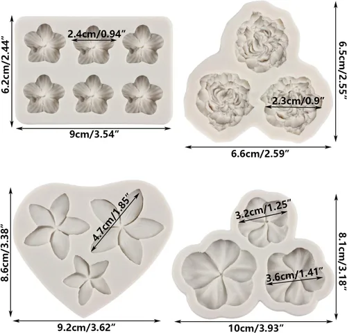 Miniatura 2 de Sijiangmold Frangipani - Molde de silicona para flores de plumeria, molde de flores de peonía, molde de flores de pensamiento para decoración