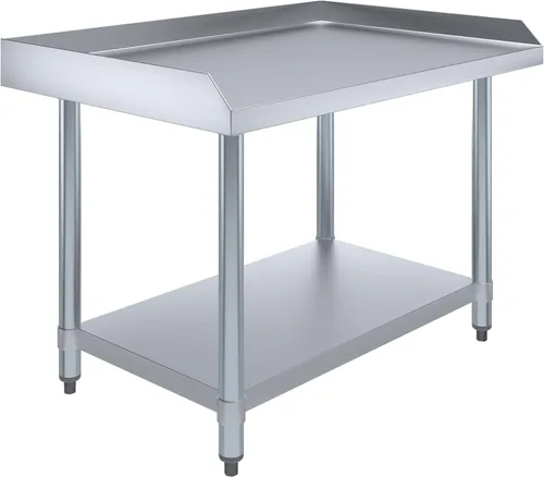 Miniatura 12 de AmGood Soporte para equipo de acero inoxidable, resistente, grado comercial, con estante inferior, certificado NSF